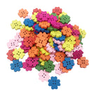 100Pcs Plum Flower 4 Holes Wooden Buttons fit Sewing and Scrapbooking 20mm