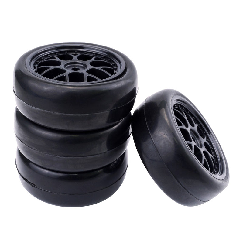 1/10 RC Drift Car Spare Part 65mm Black Rubber Tire Tyres for LRP Traxxas 4x