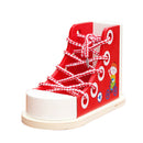 Childrens Wooden Threading Shoe Learn To Tie Laces Practical Educational Toy
