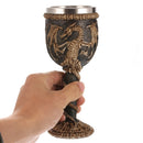 Gothic Double Wall Resin Stainless Steel 3D Drinking Mug Dragon Bone Skull Metal Wine Goblet Cup