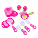 Set of 13pcs Plastic Cookware Kits Kids Kitchen Pretend Cooking Role Play Toy Games Accessories Kids Gift