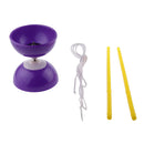 Chinese Double Bowl 1-bearing Diabolo Juggling Spinning Toy - Purple
