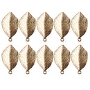 10 Pieces Vintage Alloy Gold Leaf Leaves Pendant Charms DIY Jewelry Findings