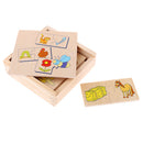 Wooden Animal Food Pairing Jigsaw Puzzles for Kids Home Family Game Set Gift