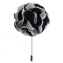 Handmade Classic Fabric Men Boutonniere Tuxedo Brooch Pin Lapel Flower Black + White