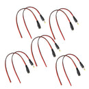 5 Pairs DC Power Pigtail Cable, 2.1 x 5.5mm Male & Female Connectors for CCTV Security Camera and Lighting Power Adapter