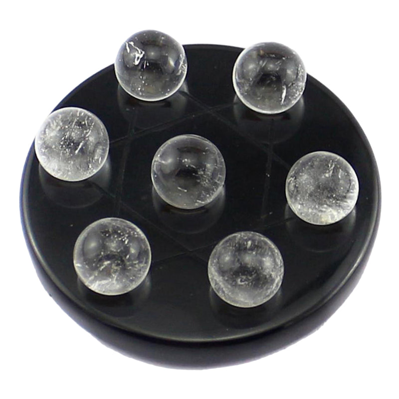 1 Set Natural Semi-Precious Stones Seven Star Array Crystal with Base Clear