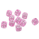 Pack of 10 Acrylic Six Sided D6 Dice for D&D TRPG Party Board Game Toys Pink