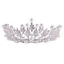 Woman Girl Crown Leaves Alloy Inlaid Crystal False Beads Jewelry Accessory Wedding