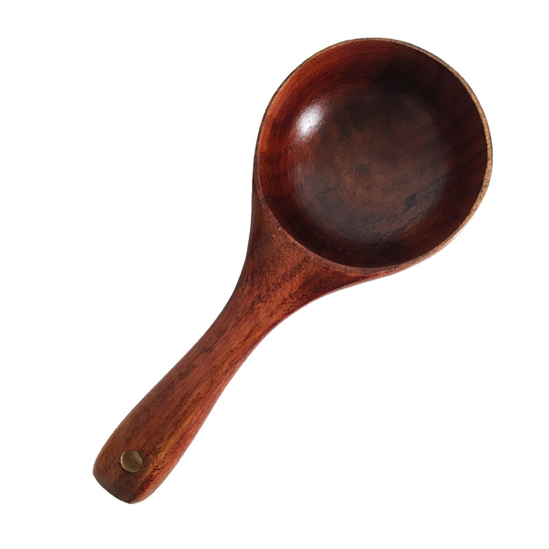 1 Piece Vintage Multipurpose Round Wooden Scoop Spoon Ladle With Long Handle