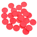 Set of 24 Pieces Plastic Currency Chips Poker Casino Chips Board Game with Crown Pattern DIY Craft Party Fun Red
