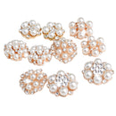 10 Piece Assorted Alloy Flower Crystal Pearl Flatback Buttons Jewelry Making Accessories
