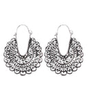 Bohemian Women Tribal Jewelry Vintage Ethnic Gypsy Hollow Drop Hoop Earrings