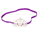 Rhinestone Faux Pearl Crown Baby Girls Headband Hair Band- Deep Purple