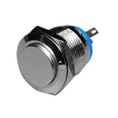 19mm High Round Cap Waterproof Momentary Type Stainless Steel Metal Push Button Switch 250V 3A 1NO SPST