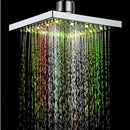 7 Color Auto Changing LED Top Square Shower Head Overhead Spray Head Sprinkler 8 Inch