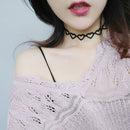 Collar Punk Goth Heart Choker Necklace Harajuku Handmade PU Leather Chain