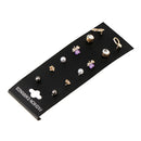 6 Pairs Crystal Pearl Ear Studs Heart Flower Shape Earrings For Women Girls