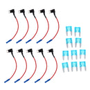 10 Pack 16AWG Add A Circuit Inline Fuse Holder Tap and 15Amp APM Fuses Blade