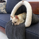 Pet Cat Dog Rest Sleep Bed Soft Warm Sleeping Bag Cave House Mat Pad Removable Cushion Bag Pet Supplies Dark Grey L