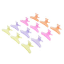 12 Pcs Butterfly Plastic Hair Claw Salon Hairdressing Hairdressers Styling Clips Clamp Multicolored Set Kit