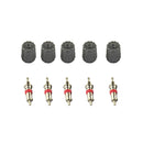 5 Pairs Grey TPMS Service Kit Tire Valve Stem Core Caps Set High Quality