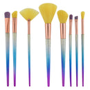 8 Pieces Cosmetic Makeup Brushes Set Face Eye Lip Foundation Fan Angled Powder Blush Concealer BB Brush Colorful Handle