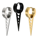 3 Pieces Men Women Stainless Steel Huggie Triangle Dangle Earrings Ear Studs