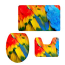 Set of 3PCS Safe Non-slip Easy Clean Flannel Home Use Toilet Covers Mat Bath Shower Soft Pad Rug Set 6