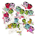 100 Pieces Cute Owl Shape Wooden Buttons Scrapbooking Embellishments for Sewing Kids Crafts Cardmaking