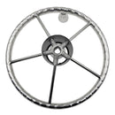 Made 5-Spoke 13-1/2 Inch Destroyer Style Stainless Boat Steering Wheel with Big Size Knob