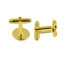 10 Pieces Round Blank Cabochon Bezel Frame Base Cuff Links DIY Cufflink Gold Tone Setting Base Jewelry Making FIndings