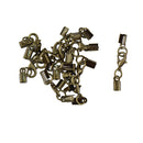 Pack of 12 Brass Lobster Claw Clasp And Leather Crimp Clip Ends Set Antique Bronze