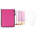 13 Piece/set Artist Nylon Hair Paint Brush With Palette Zipper Bag Organizer for Art Painting Supplies Tools