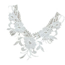 Floral Lace Fabric Collar ''V'' Sewing Craft Neckline Trims Wedding Dress Motif Applique DIY Craft