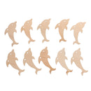 10x DIY Natural Wood Embellishments Crafts Card-making Scrapbooking Dolphin