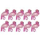 10 Pieces Tropical Mini Flamingo Foil Balloons Kids Birthday Party Decor 21x46cm