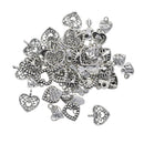 60 Pcs Mixed Tibetan Silver Plated Heart Love Charms with Arrow Pendants Jewellery Making DIY Crafts Accessories DIY Valentines Gift
