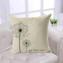 Home Bedroom Sofa Decor Throw Square Cushion Pillow Case Dandelion Leaves Design Pillow Cover Cushion Cover Linen Pillowcase