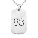 Fashion Men's Stainless Steel Necklace Number Letters Dog Tag Pendant Silver