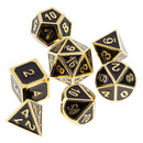 Pack of 7 Zinc Alloy Enamel Multi Sided Dices for DND MTG Role Play Game DIY 0.62inch Golden