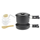 Folding Cookset Backpacking Cooking Wares Portable Cooking Pot Set for Outdoor Activities