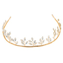 Vintage Gold Rhinestones Leaves Headband Wedding Bridal Tiara Hair Jewelry