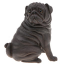 Pug Dog Model Figure Kids Educational Toy Gift Collection Ornament - Black Color