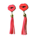 Fashion Acrylic Mouth Lips Tassel Long Earrings for Women Girl Party Gifts Pink