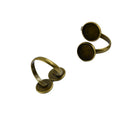 10pcs Bronze Tone Adjustable Spiral Ring Base Settings Blanks Findings