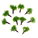 10pcs Model Light Green Trees Layout Train Landscape Scenery 1:100 HO Scale