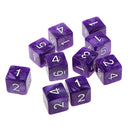 Pack of 10pcs Pearl Purple D6 Six Sided Game Dice D&D TRPG Games Party Supplies Toys