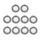 10 Pieces 20mm Vintage Round Pendant Bezel Trays, Silver Tone, Blanks Cameo Bezel Cabochon Settings for Jewelry Making Charms