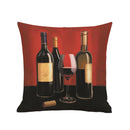 Square Waist Nap Cushion Cover Cotton Linen Throw Pillow Case Slip Red Wine